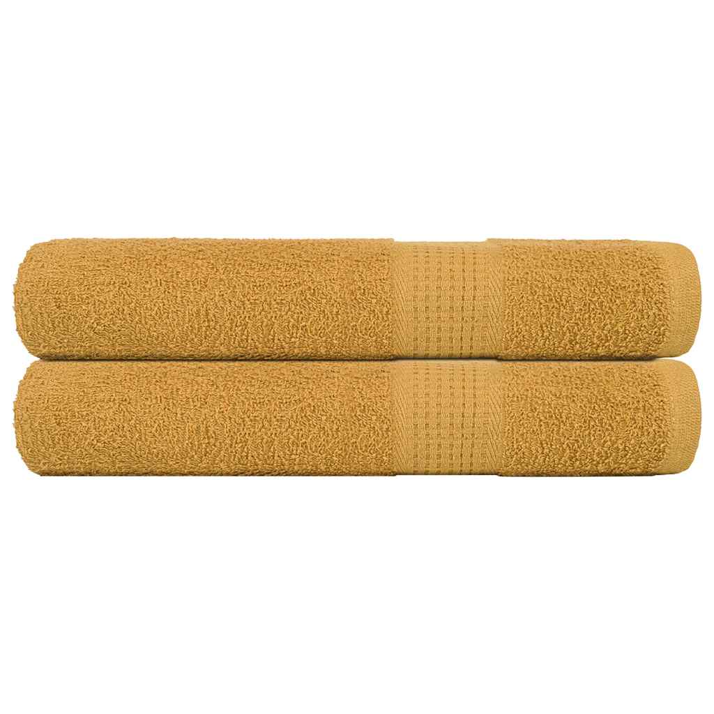 vidaXL Ręczniki FROGN 2 szt. Złoty 100x200 cm 360 g/m²