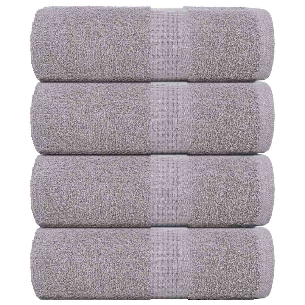 vidaXL Ręczniki, FROGN, 4 szt., szare, 30x30 cm, 360 g/m²