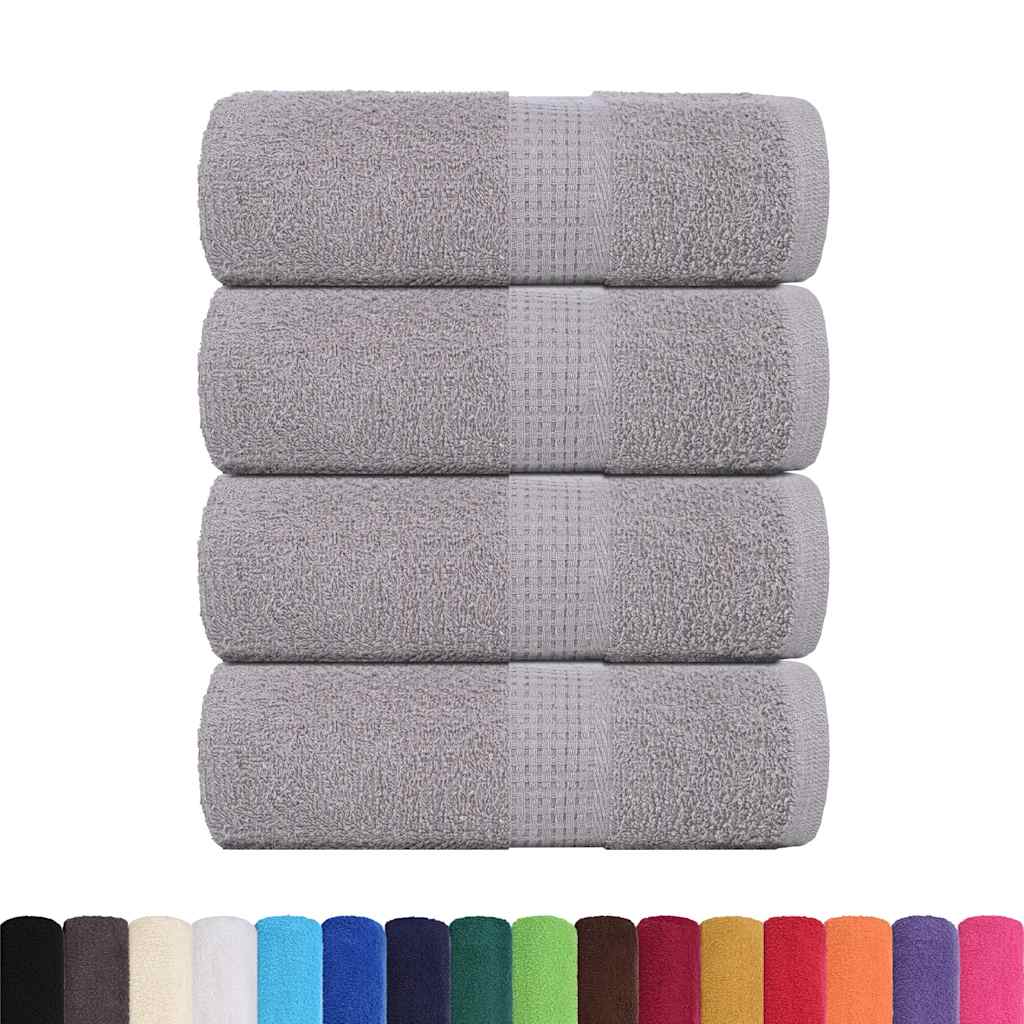 vidaXL Ręczniki, FROGN, 4 szt., szare, 30x30 cm, 360 g/m²