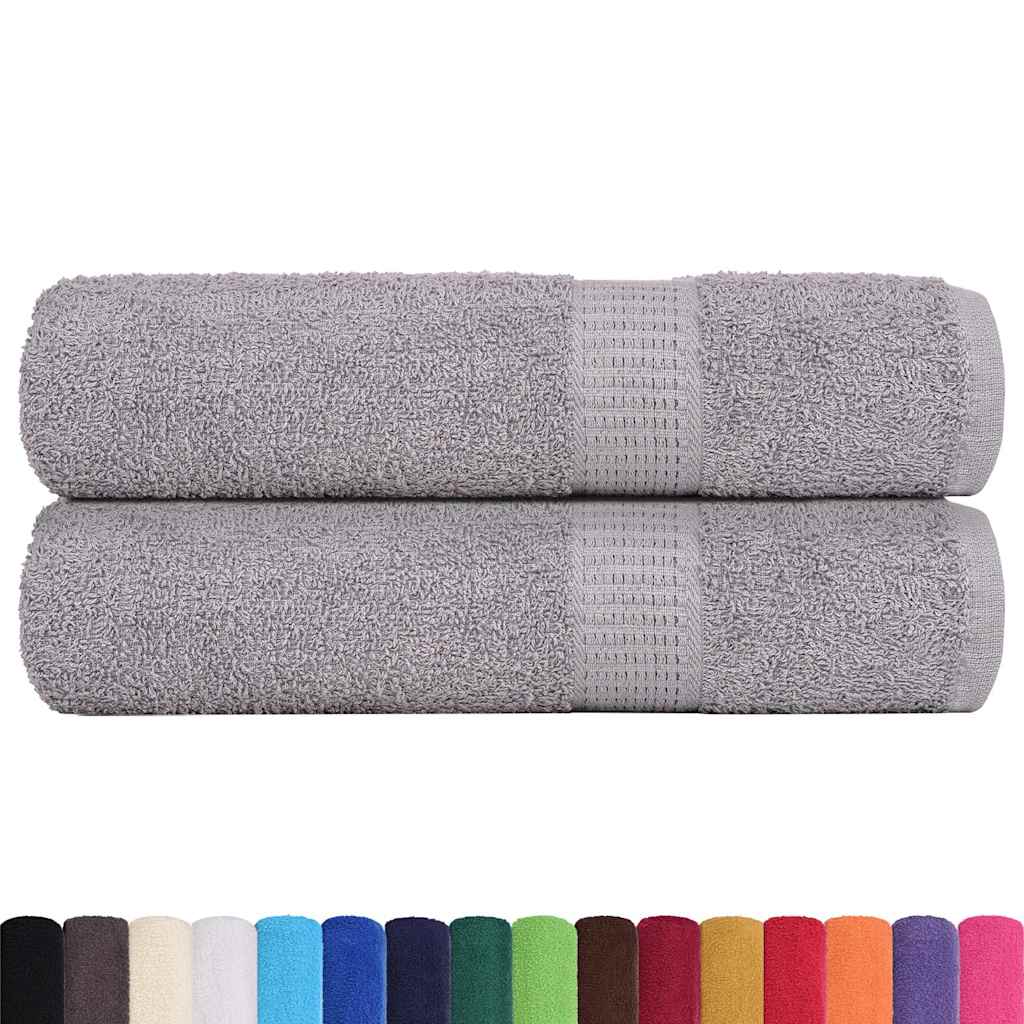 vidaXL Ręczniki prysznicowe FROGN 2 szt. Szare 70x140cm 360 g/m²