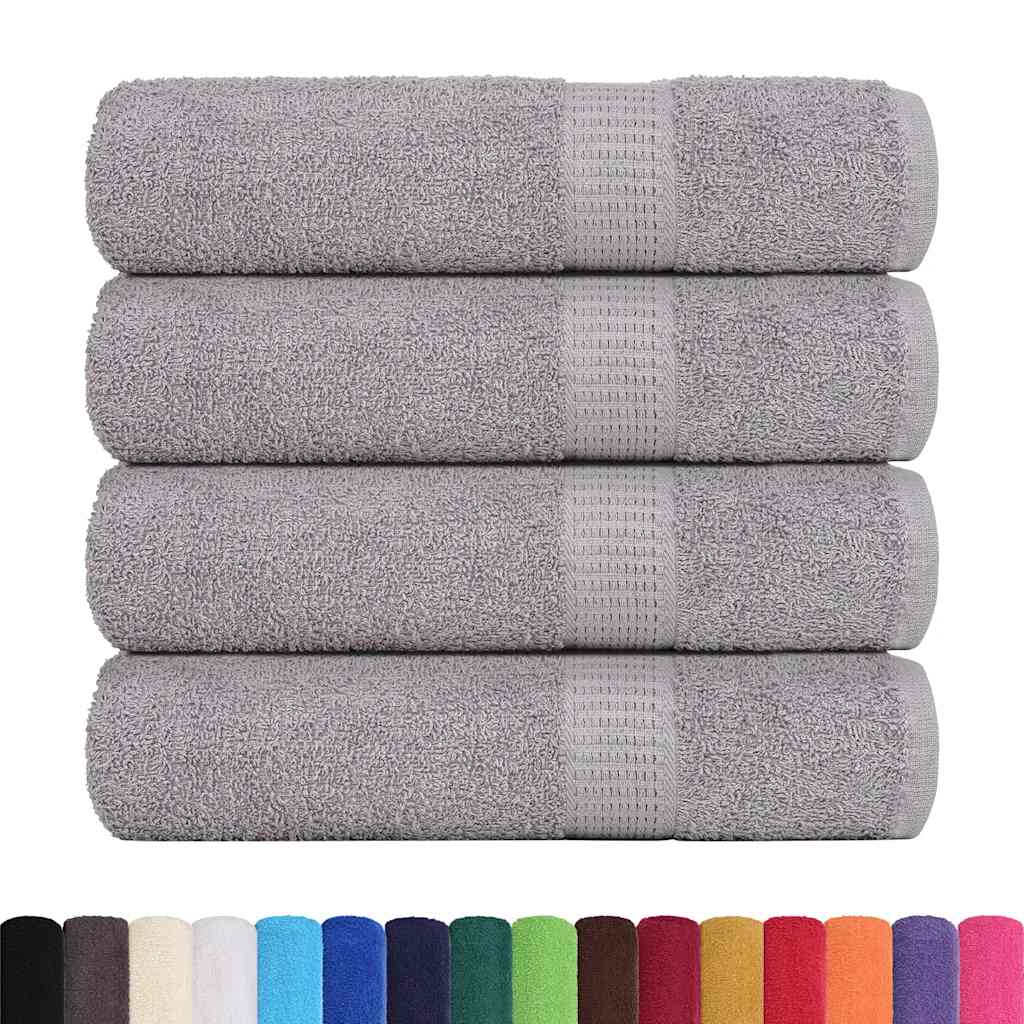 vidaXL Ręczniki kąpielowe FROGN 4 szt. Szare 100x150 cm 360 g/m²