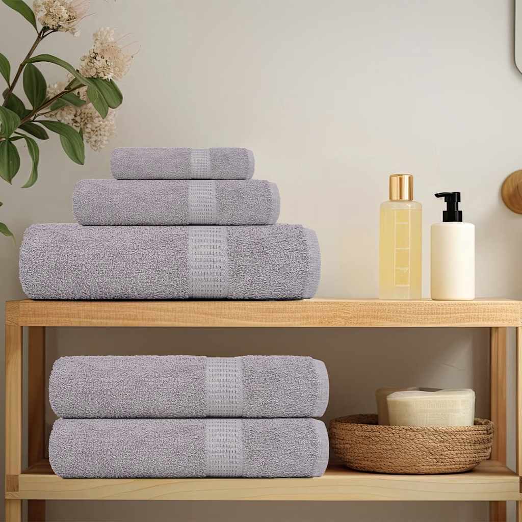 vidaXL Ręczniki kąpielowe FROGN 4 szt. Szare 100x150 cm 360 g/m²