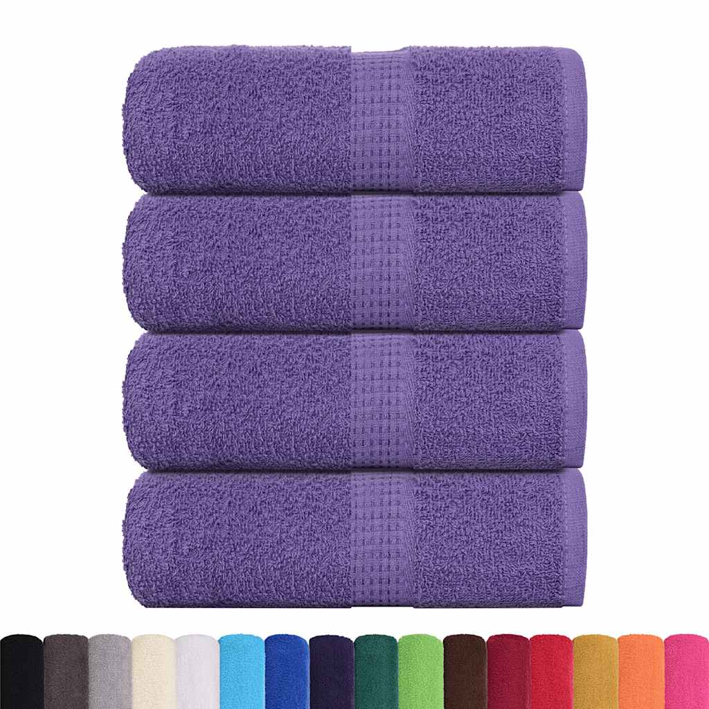 vidaXL Ręczniki, FROGN, 4 szt., fioletowe, 30x30 cm, 360 g/m²
