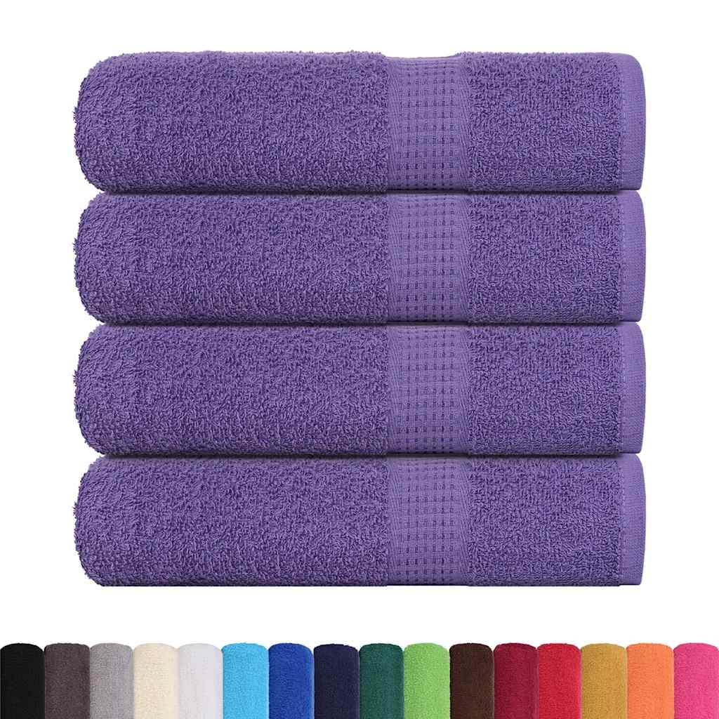 vidaXL Ręczniki do rąk FROGN 4 szt. Fioletowe 50x100 cm 360 g/m²