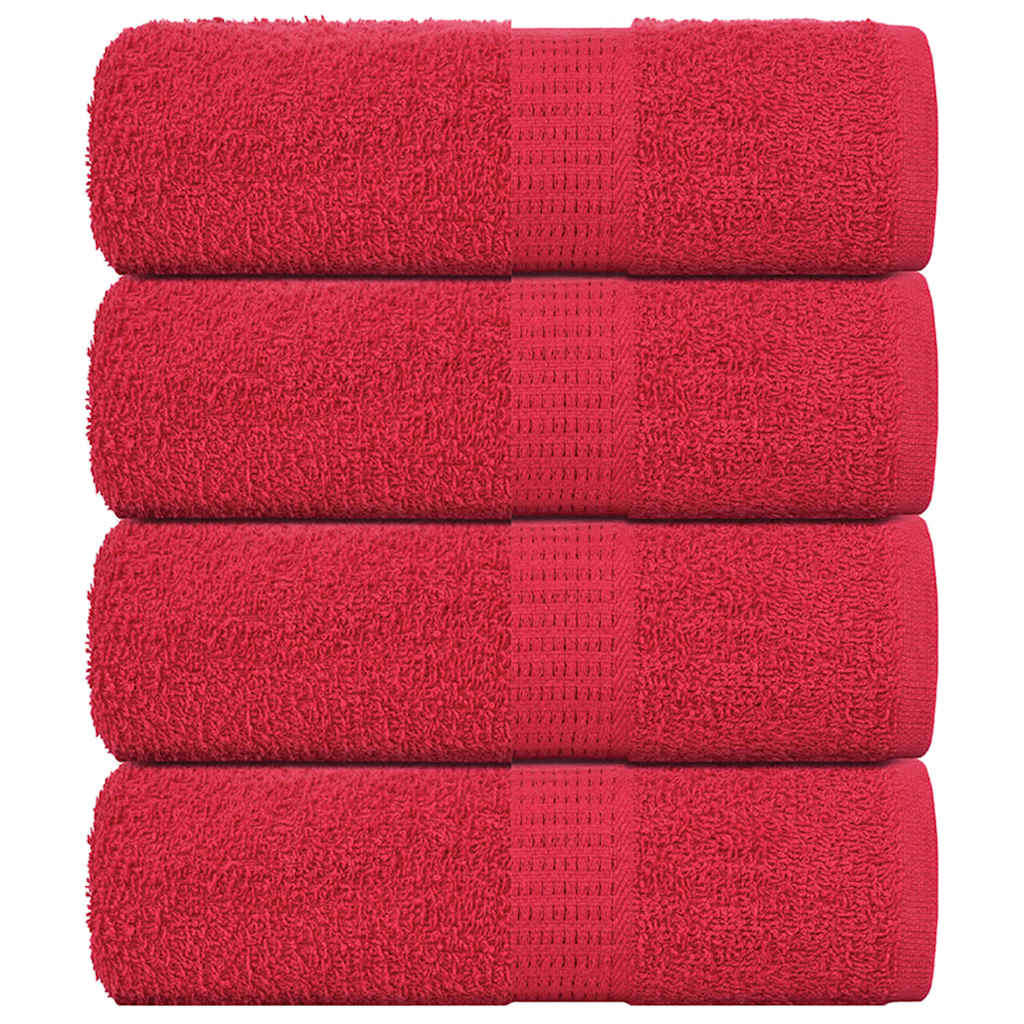 vidaXL Ręczniki, FROGN, 4 szt., czerwone, 30x30 cm, 360 g/m²