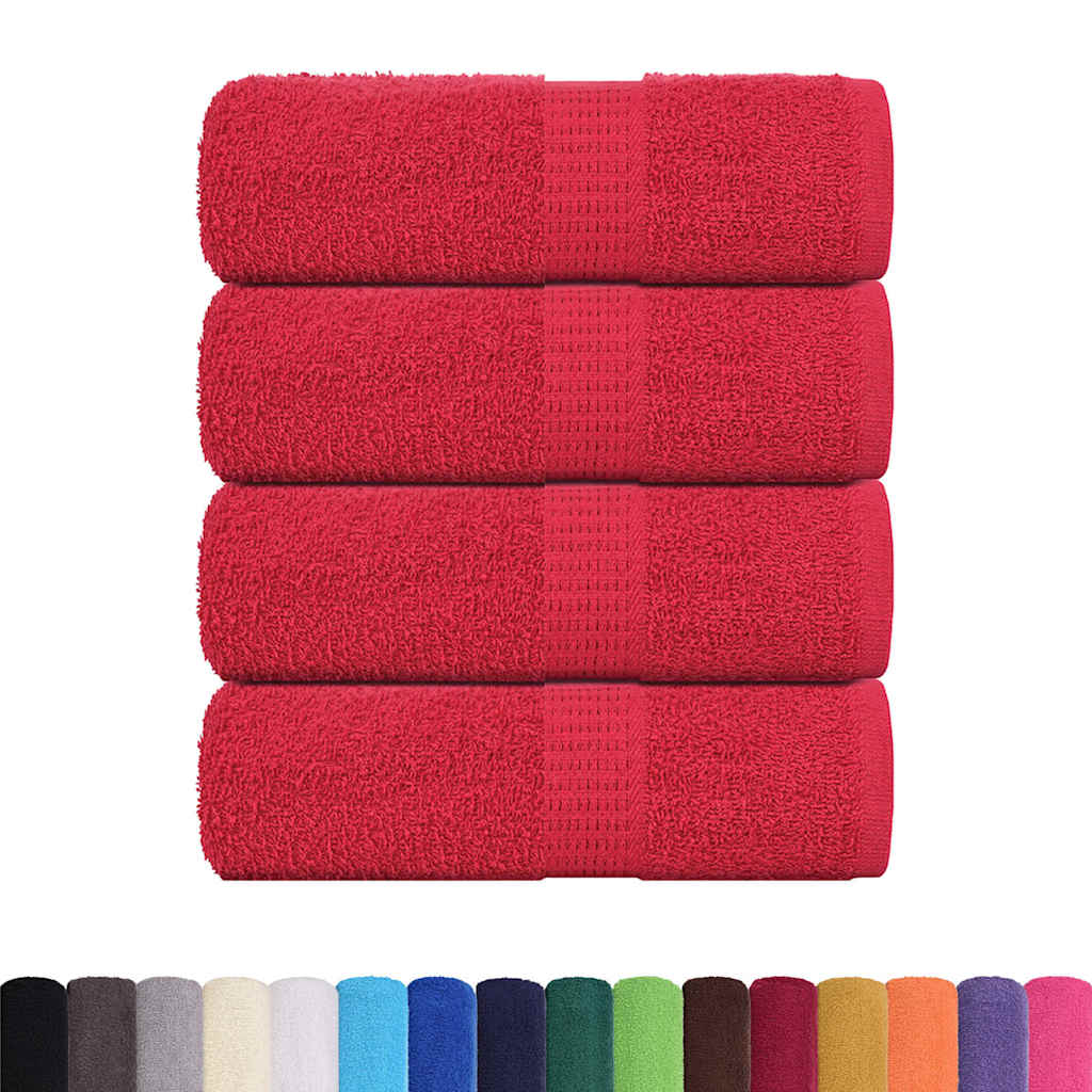 vidaXL Ręczniki, FROGN, 4 szt., czerwone, 30x30 cm, 360 g/m²
