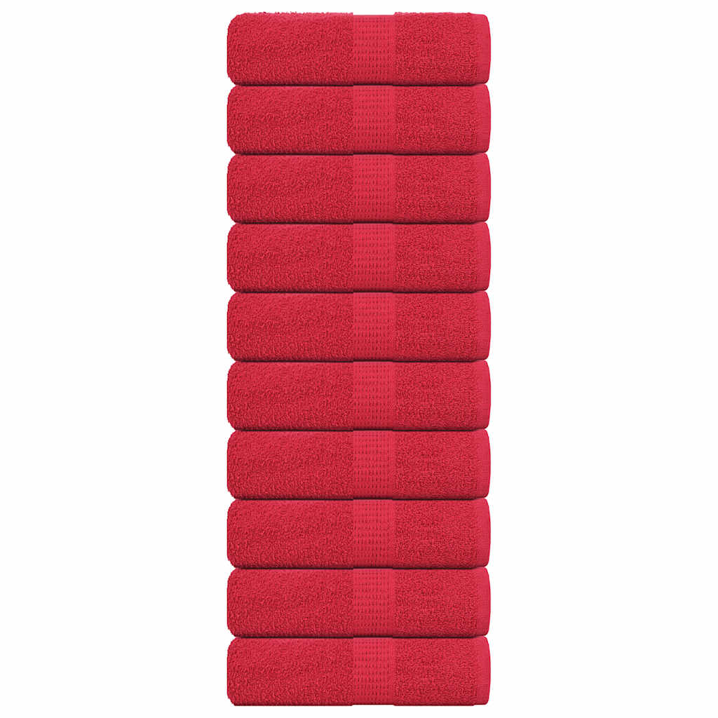 vidaXL Ręczniki, FROGN, 10 szt., czerwone, 30x30 cm, 360 g/m²