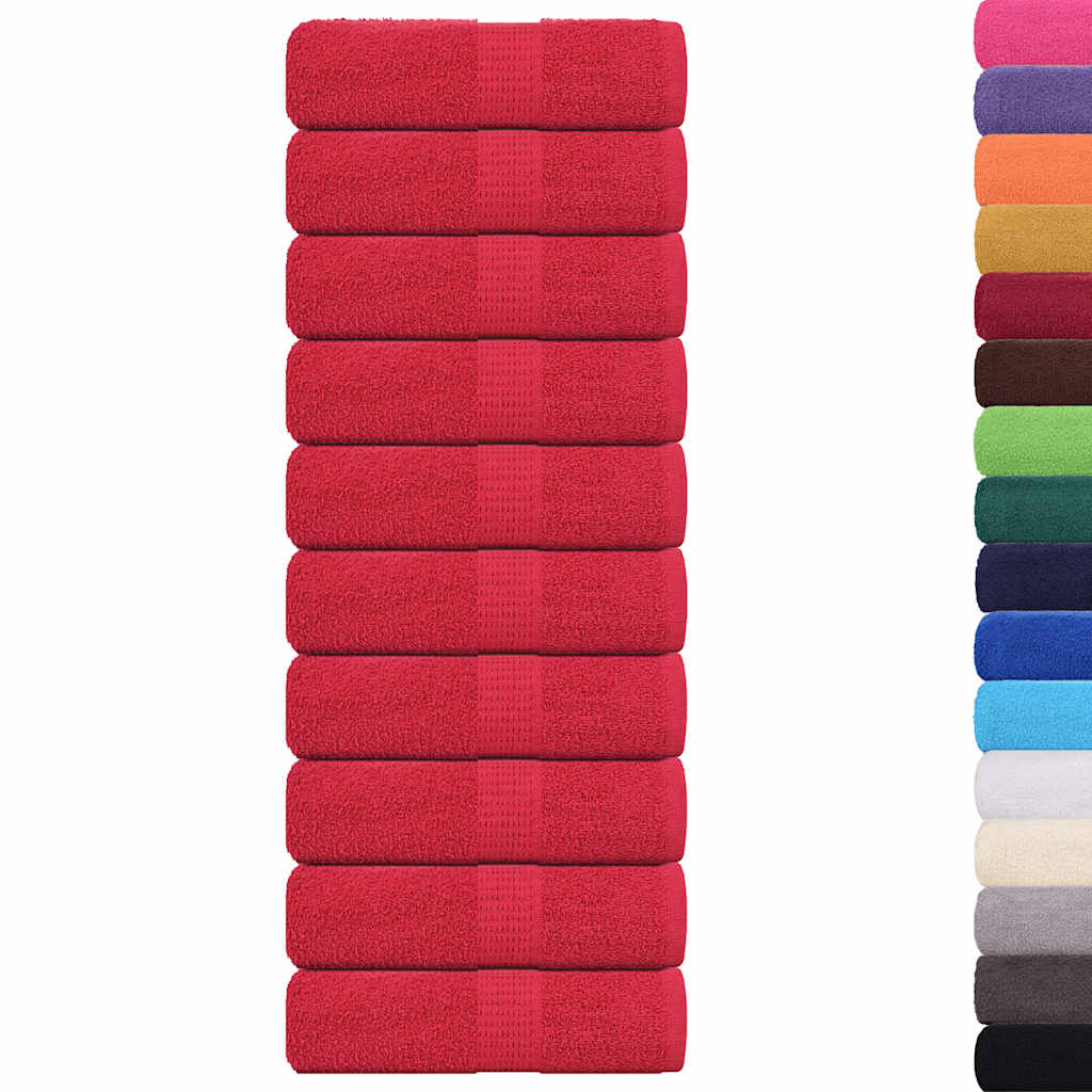 vidaXL Ręczniki, FROGN, 10 szt., czerwone, 30x30 cm, 360 g/m²