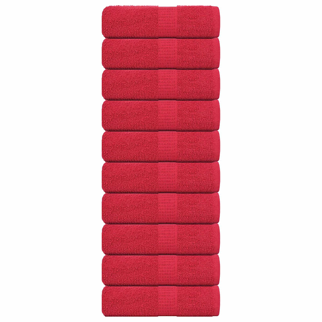vidaXL Ręczniki dla gości, FROGN, 10 szt., czerwone, 30x50 cm, 360 g/m²