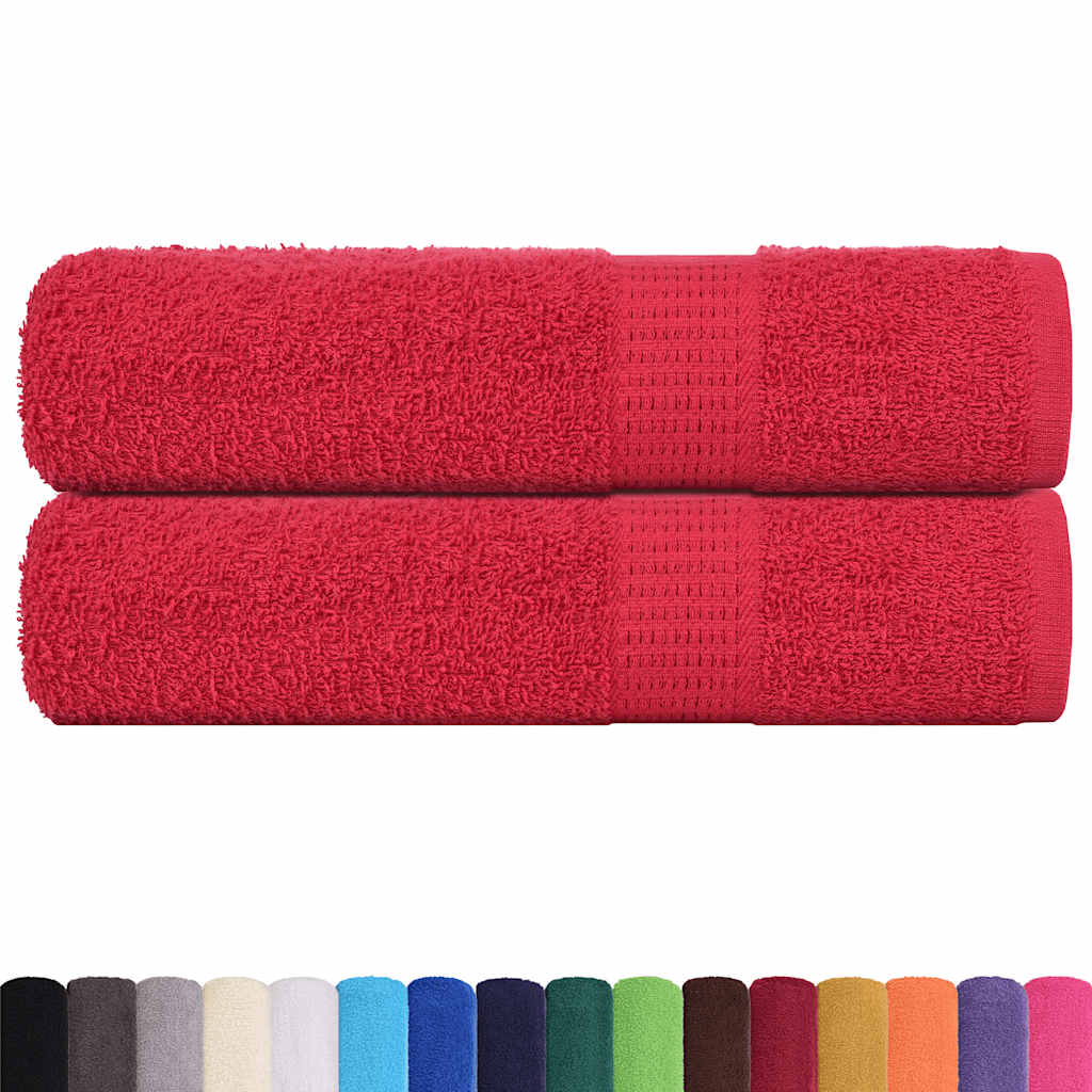 vidaXL Ręczniki do rąk, FROGN, 2 szt., czerwone, 50x100 cm, 360 g/m²