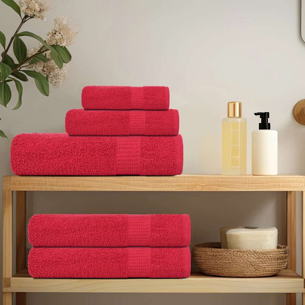 vidaXL Ręczniki do rąk, FROGN, 2 szt., czerwone, 50x100 cm, 360 g/m²