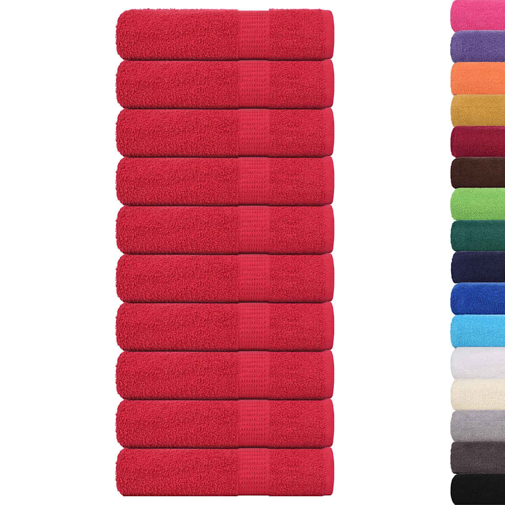 vidaXL Ręczniki kąpielowe, FROGN, 10 szt., czerwone, 70x140 cm, 360 g/m²