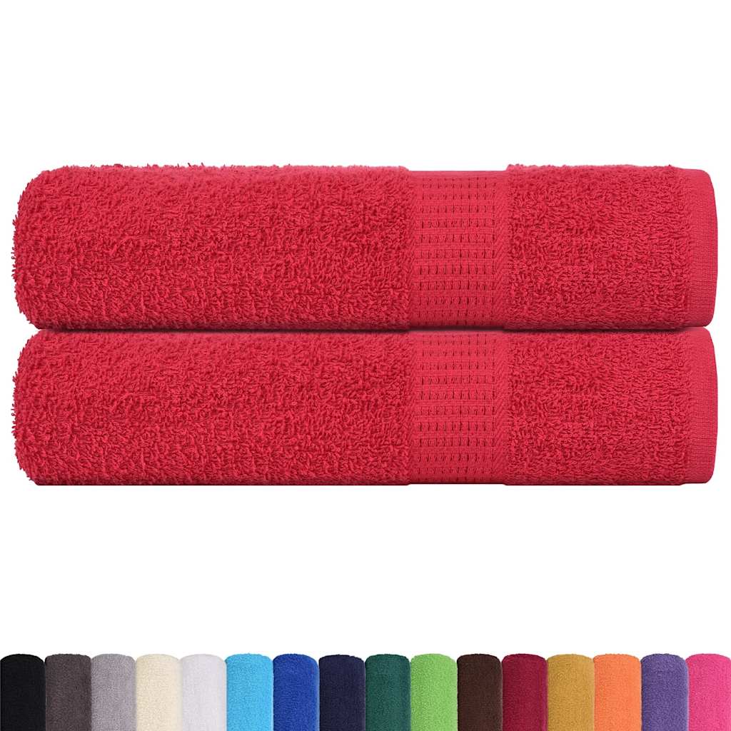 vidaXL Ręczniki kąpielowe, FROGN, 2 szt., czerwone, 100x150 cm, 360 g/m²