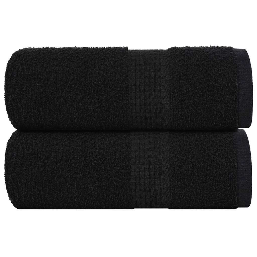 vidaXL Ręczniki, FROGN, 2 szt., czarne, 30x30 cm, 360 g/m²