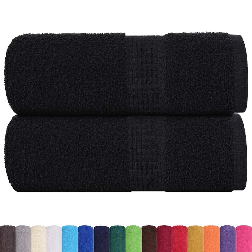 vidaXL Ręczniki, FROGN, 2 szt., czarne, 30x30 cm, 360 g/m²
