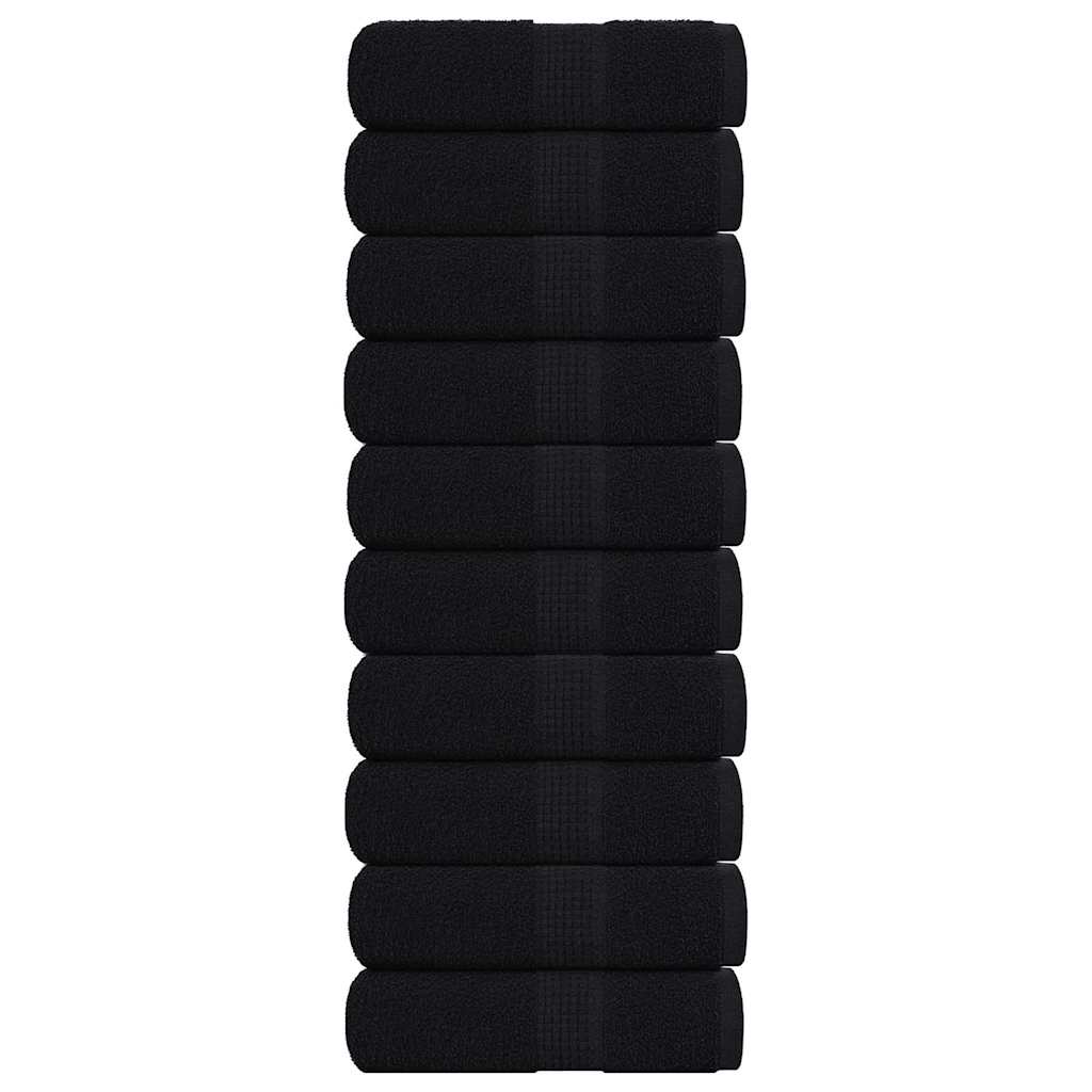 vidaXL Ręczniki, FROGN, 10 szt., czarne, 30x30 cm, 360 g/m²
