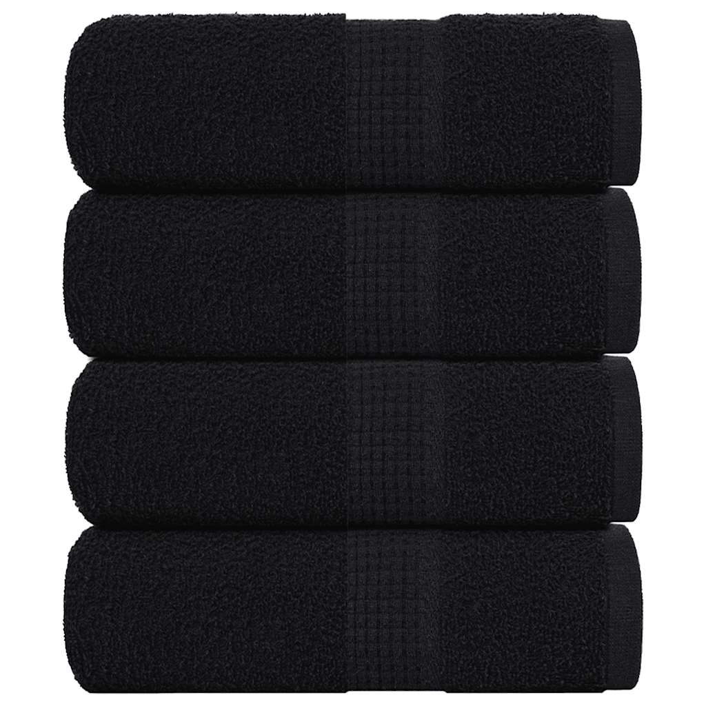 vidaXL Ręczniki dla gości, FROGN, 4 szt., czarne, 30x50 cm, 360 g/m²