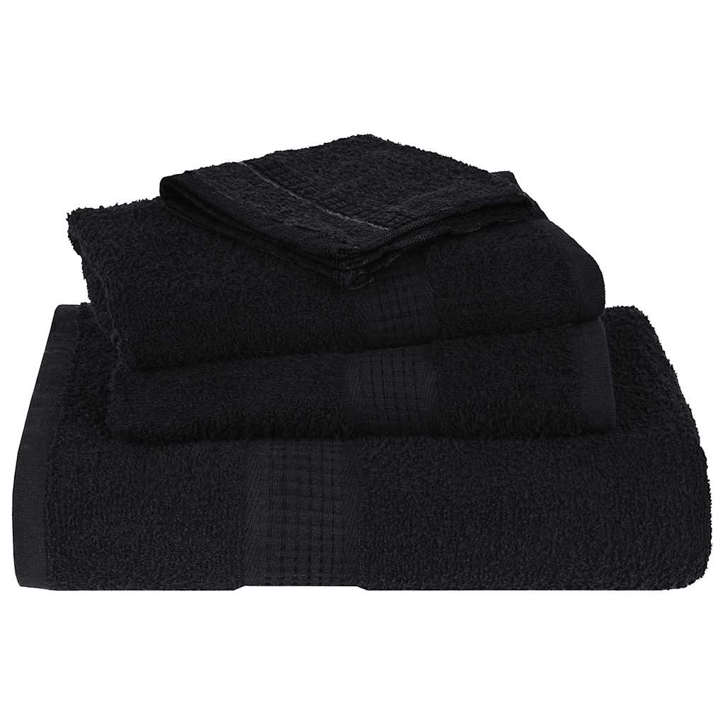 vidaXL Ręczniki dla gości, FROGN, 10 szt., czarne, 30x50 cm, 360 g/m²