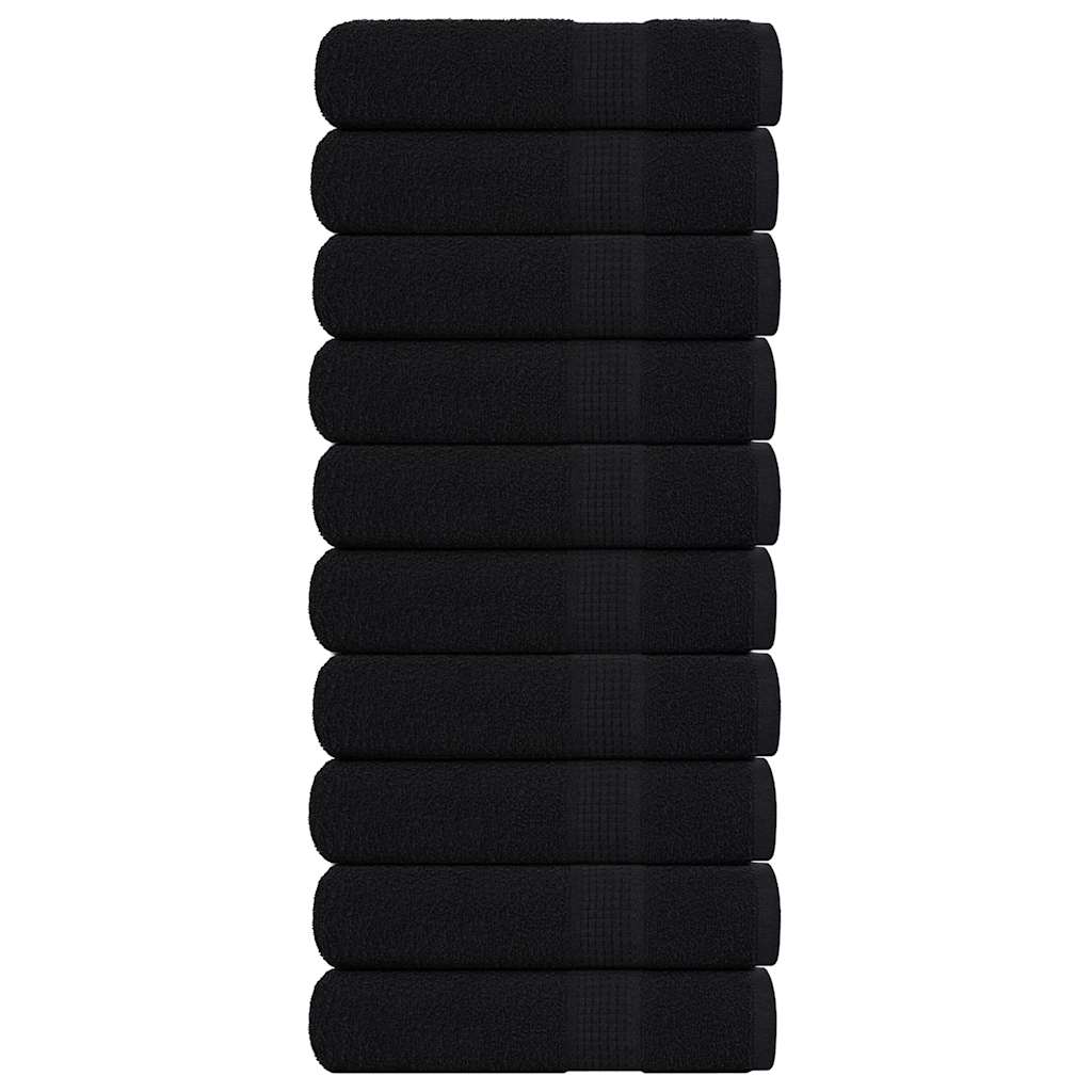 vidaXL Ręczniki kąpielowe, FROGN, 10 szt., czarne, 70x140 cm, 360 g/m²