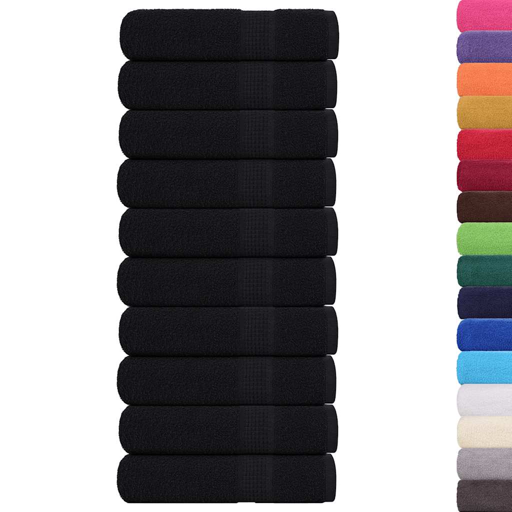 vidaXL Ręczniki kąpielowe, FROGN, 10 szt., czarne, 70x140 cm, 360 g/m²