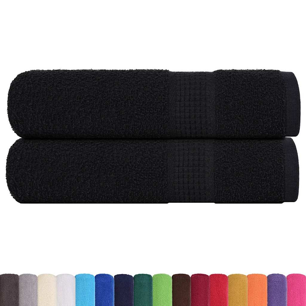 vidaXL Ręczniki kąpielowe, FROGN, 2 szt., czarne, 100x150 cm, 360 g/m²