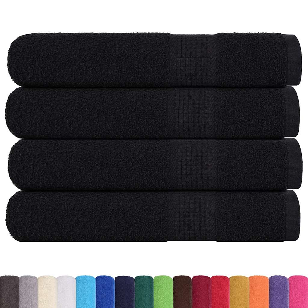 vidaXL Ręczniki do sauny, FROGN, 4 szt., czarne, 80x200 cm, 360 g/m²