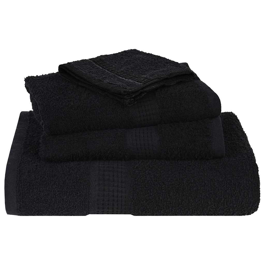vidaXL Ręczniki do sauny, FROGN, 4 szt., czarne, 80x200 cm, 360 g/m²