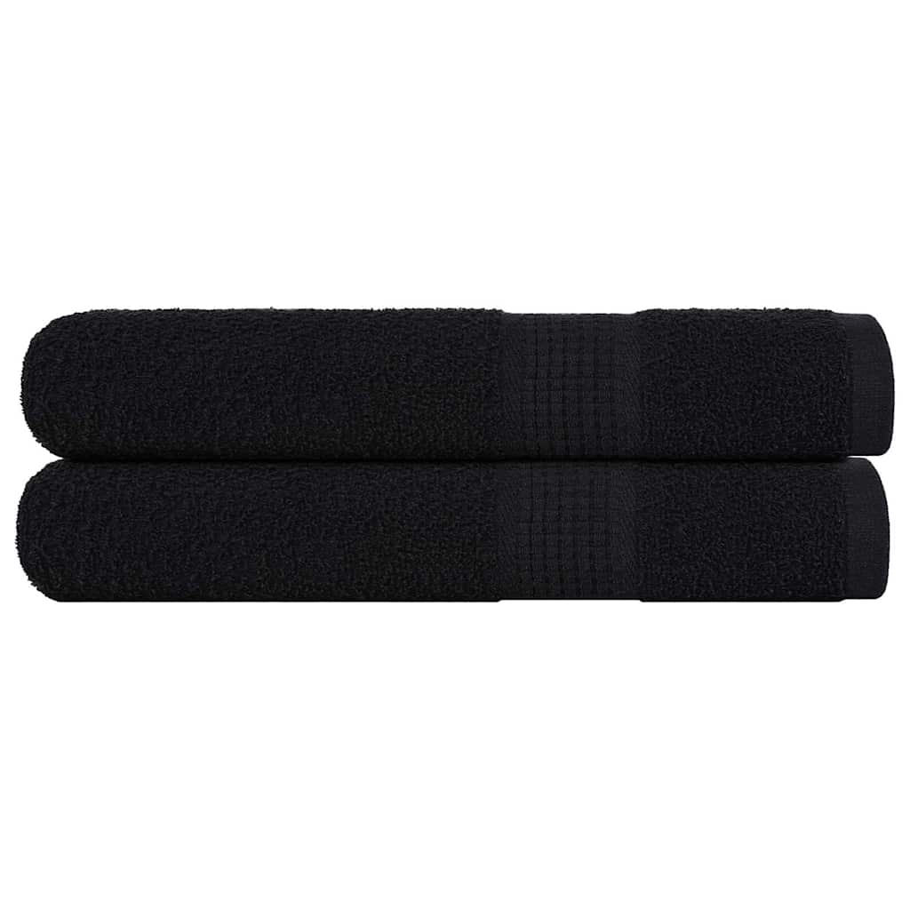 vidaXL Ręczniki, FROGN, 2 szt., czarne, 100x200 cm, 360 g/m²