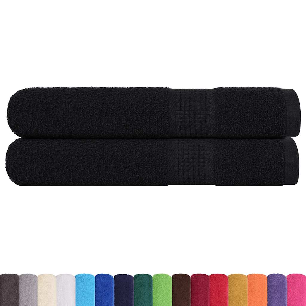 vidaXL Ręczniki, FROGN, 2 szt., czarne, 100x200 cm, 360 g/m²