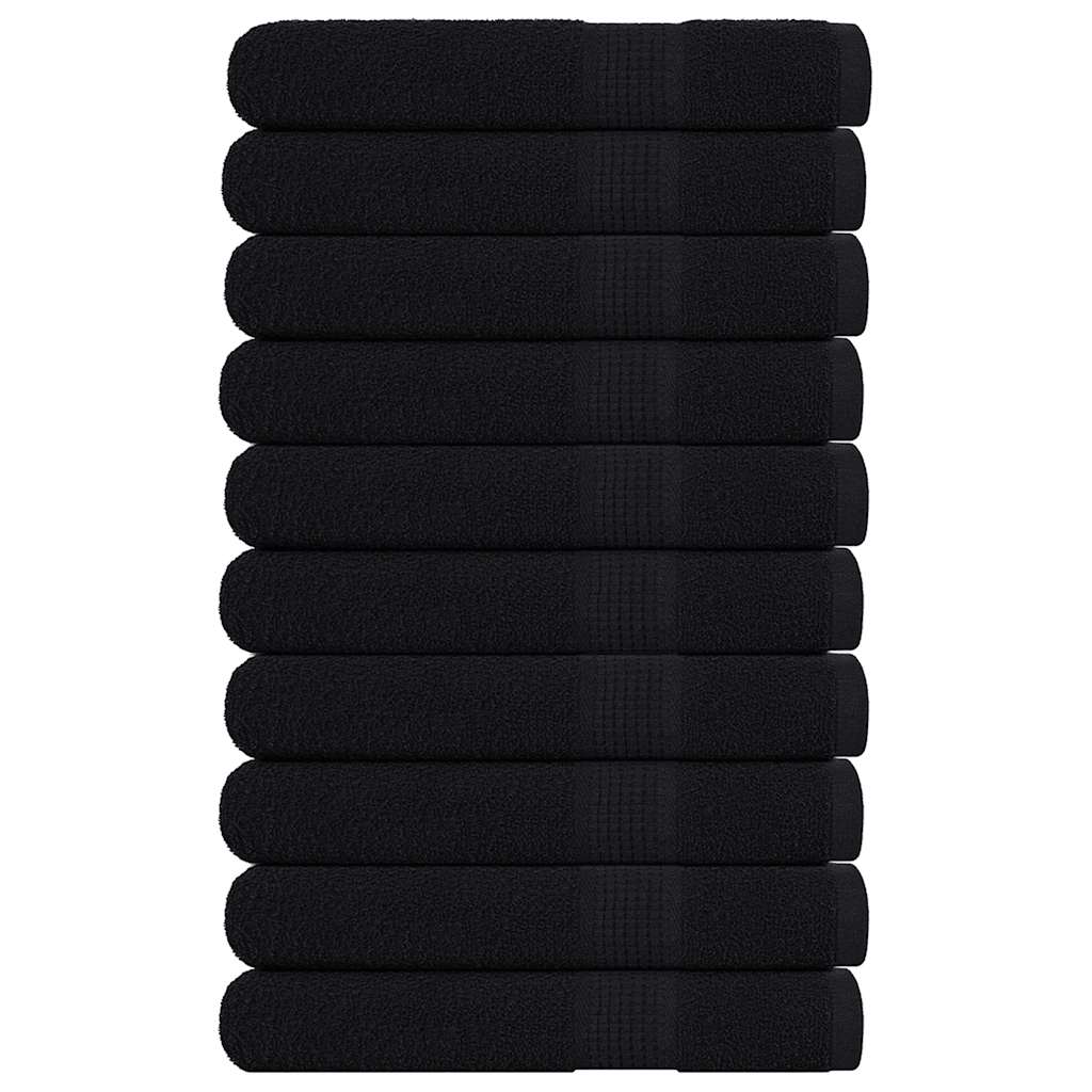 vidaXL Ręczniki, FROGN, 10 szt., czarne, 100x200 cm, 360 g/m²