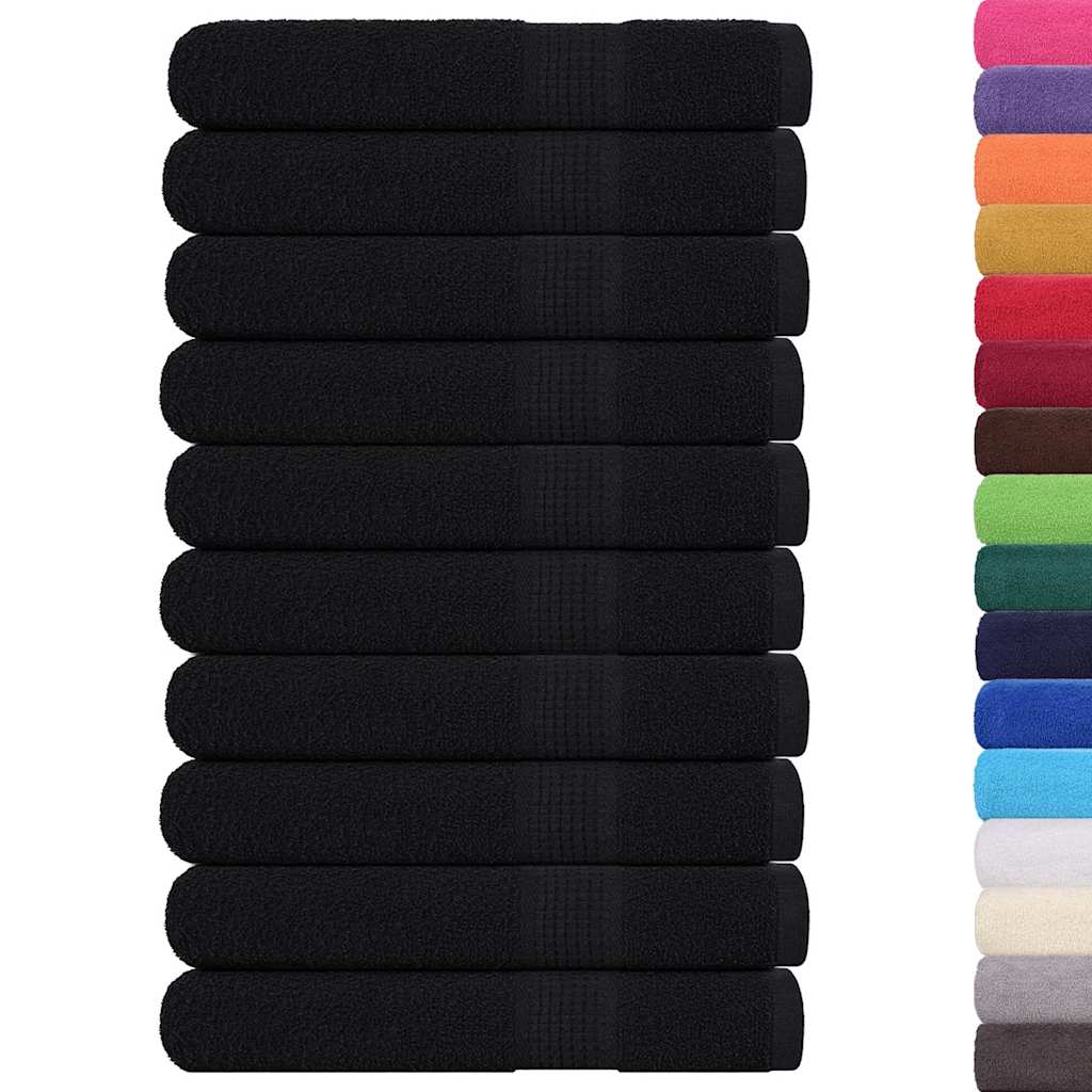 vidaXL Ręczniki, FROGN, 10 szt., czarne, 100x200 cm, 360 g/m²