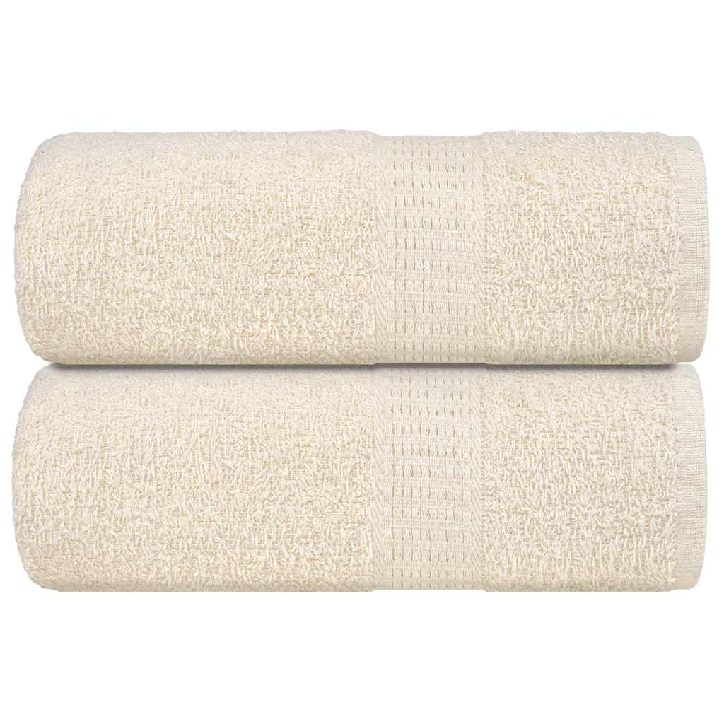 vidaXL Ręczniki, FROGN, 2 szt., kremowe, 30x30 cm, 360 g/m²