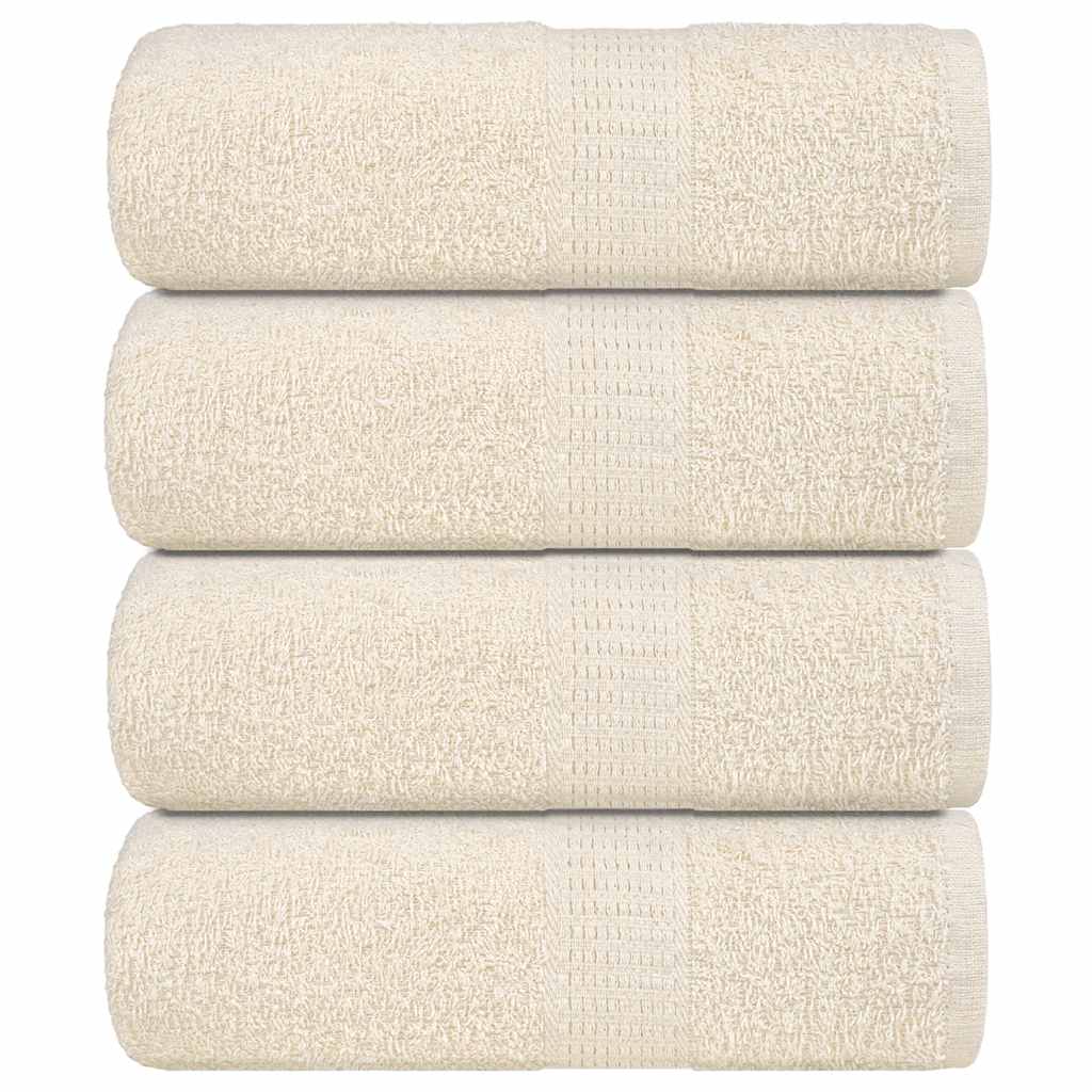 vidaXL Ręczniki, FROGN, 4 szt., kremowe, 30x30 cm, 360 g/m²