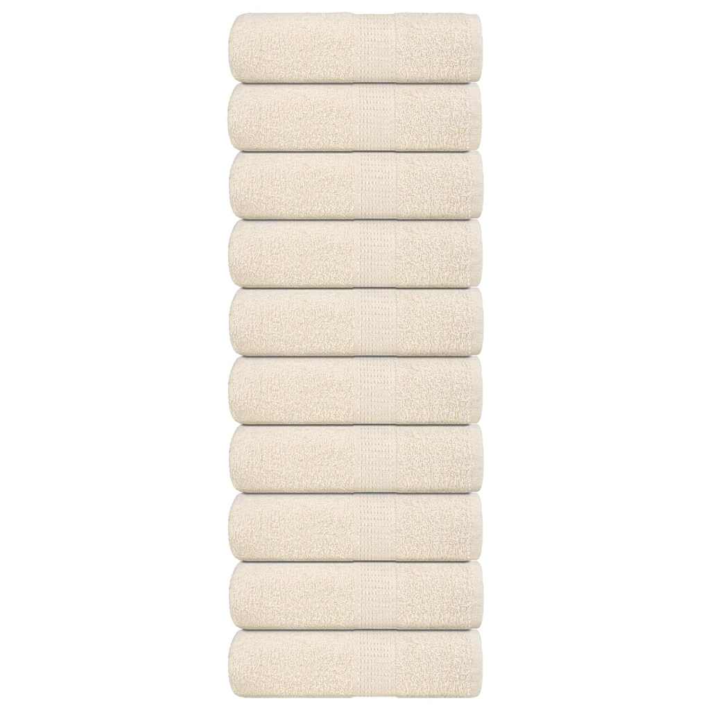 vidaXL Ręczniki, FROGN, 10 szt., kremowe, 30x30 cm, 360 g/m²
