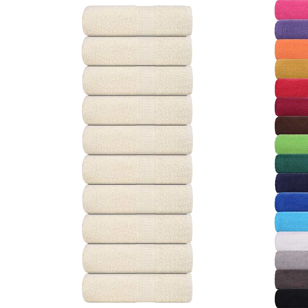 vidaXL Ręczniki, FROGN, 10 szt., kremowe, 30x30 cm, 360 g/m²