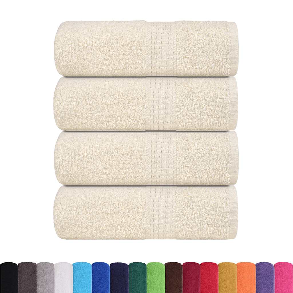 vidaXL Ręczniki dla gości, FROGN, 4 szt., kremowe, 30x50 cm, 360 g/m²