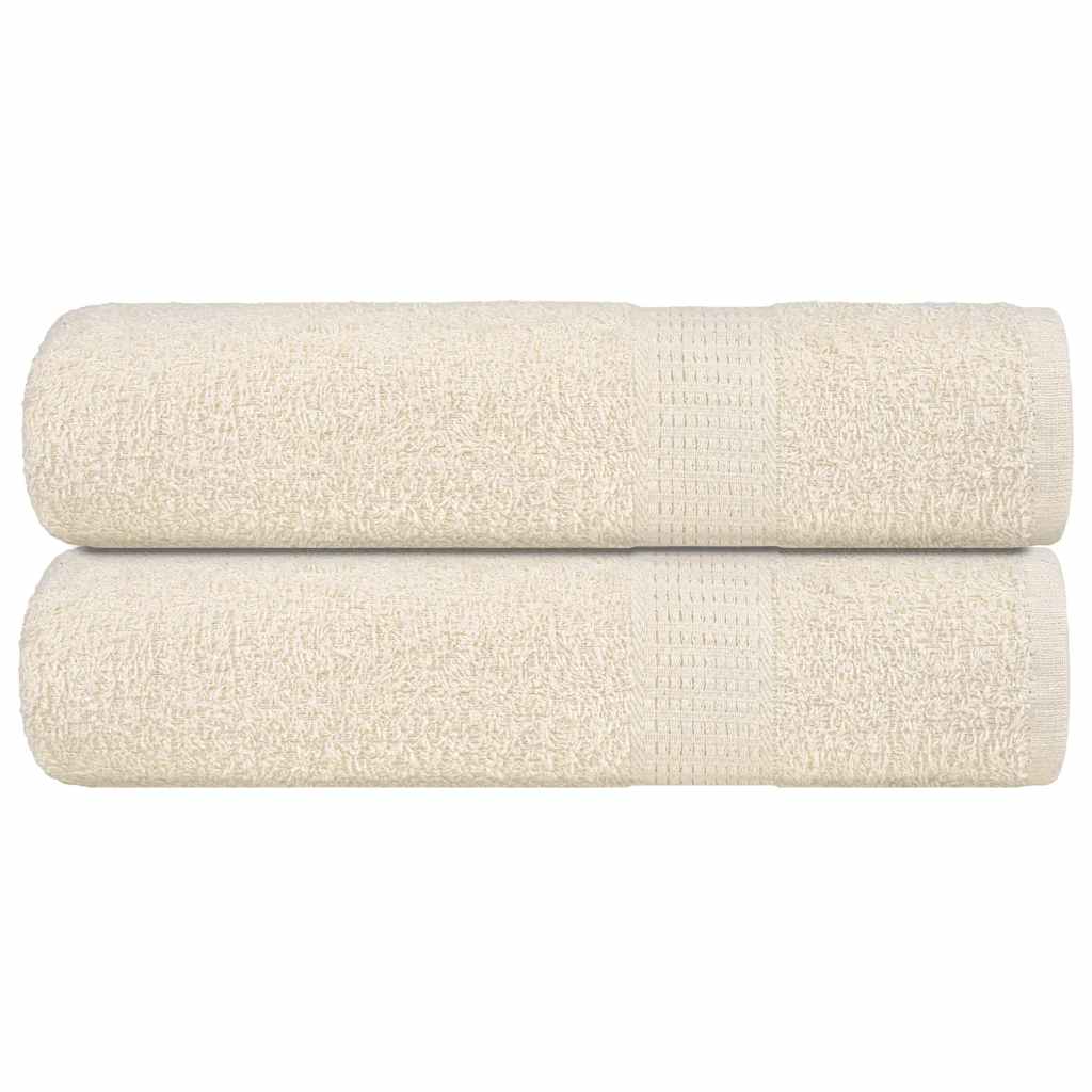 vidaXL Ręczniki do rąk, FROGN, 2 szt., kremowe, 50x100 cm, 360 g/m²
