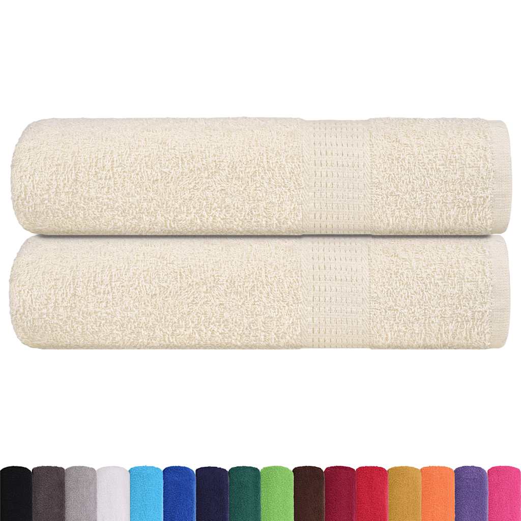 vidaXL Ręczniki do rąk, FROGN, 2 szt., kremowe, 50x100 cm, 360 g/m²