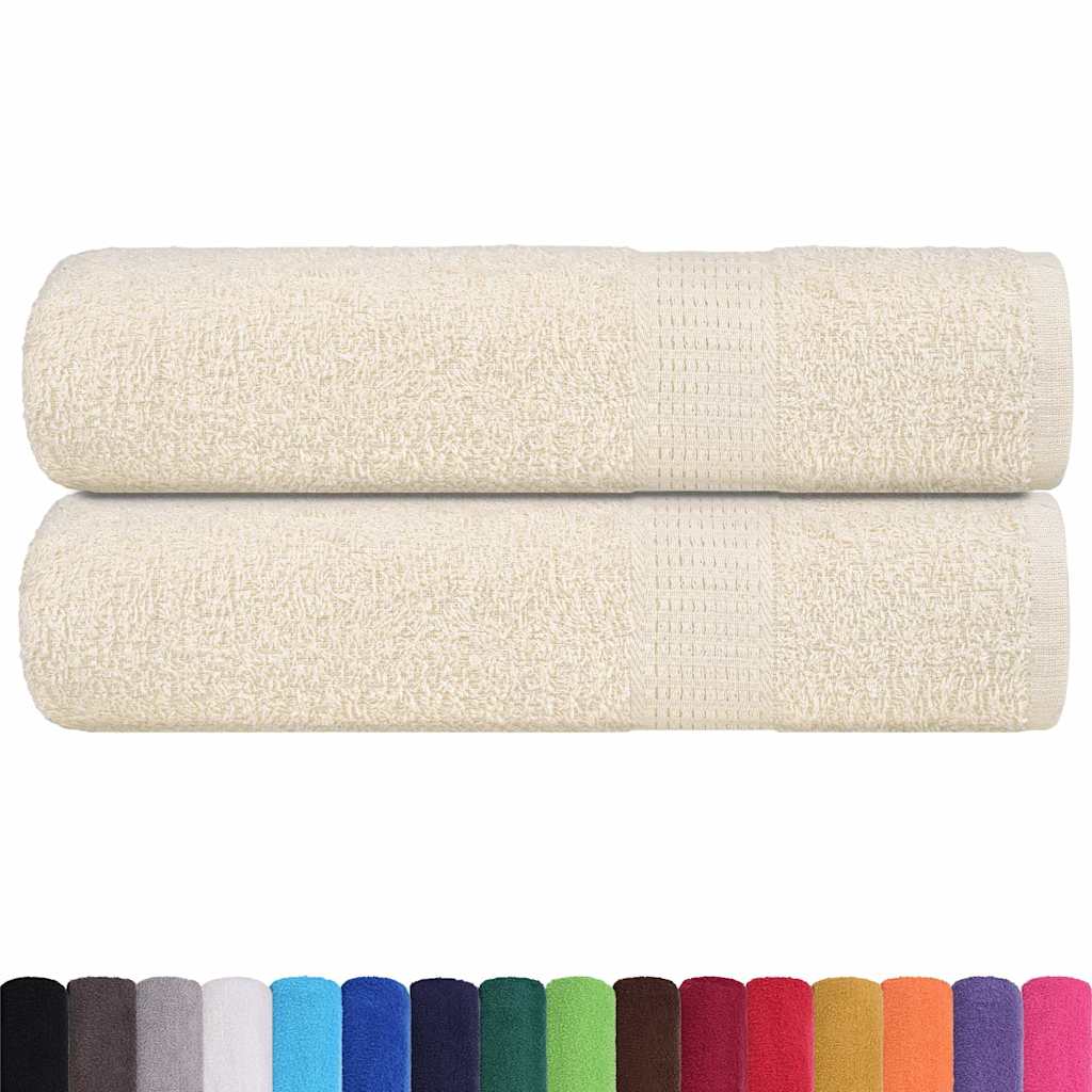 vidaXL Ręczniki kąpielowe, FROGN, 2 szt, kremowe, 70x140 cm, 360 g/m²
