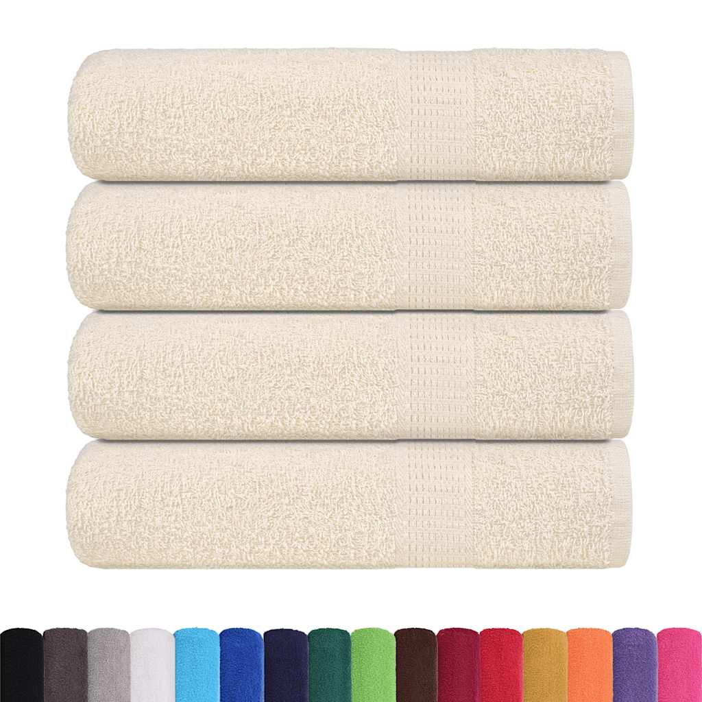 vidaXL Ręczniki kąpielowe, FROGN, 4 szt, kremowe, 70x140 cm, 360 g/m²