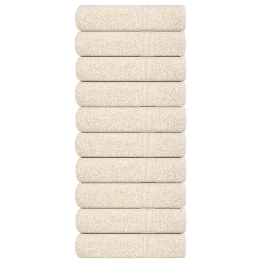 vidaXL Ręczniki kąpielowe, FROGN, 10 szt, kremowe, 70x140 cm, 360 g/m²