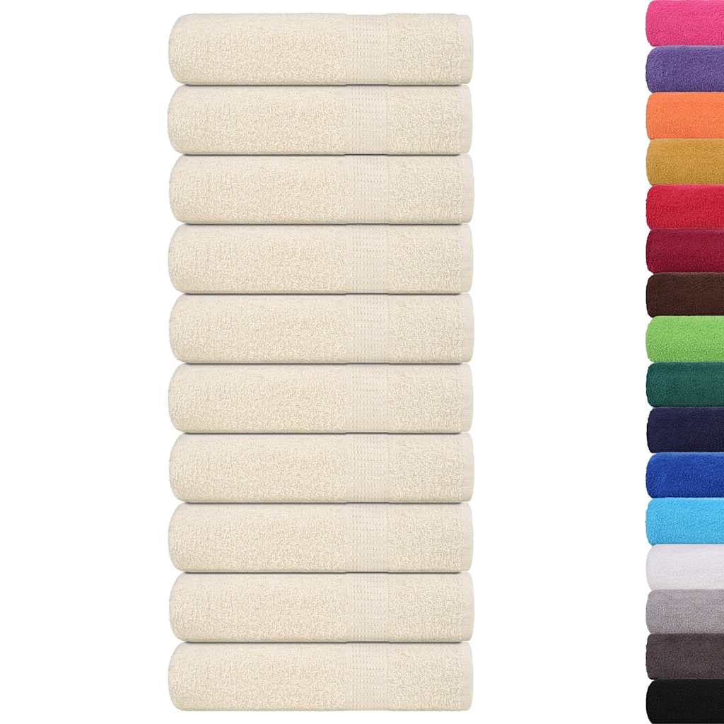 vidaXL Ręczniki kąpielowe, FROGN, 10 szt, kremowe, 70x140 cm, 360 g/m²