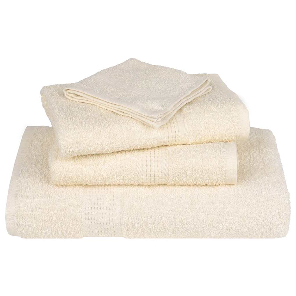 vidaXL Ręczniki kąpielowe, FROGN, 10 szt, kremowe, 70x140 cm, 360 g/m²