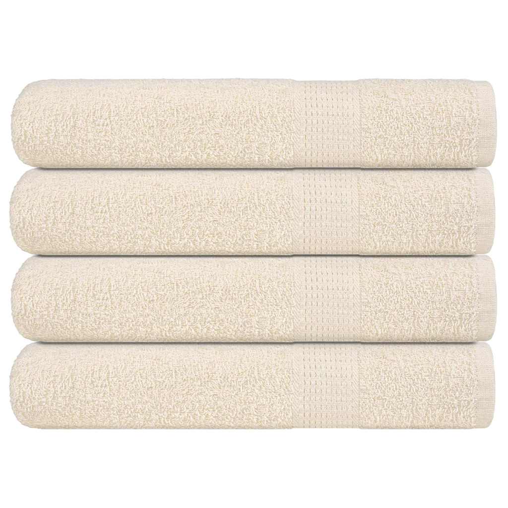 vidaXL Ręczniki do sauny, FROGN, 4 szt, kremowe, 80x200 cm, 360 g/m²