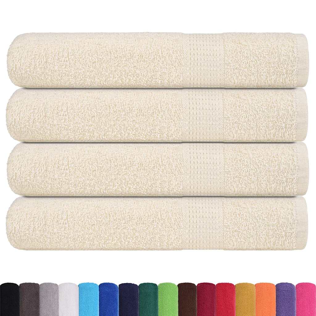 vidaXL Ręczniki do sauny, FROGN, 4 szt, kremowe, 80x200 cm, 360 g/m²
