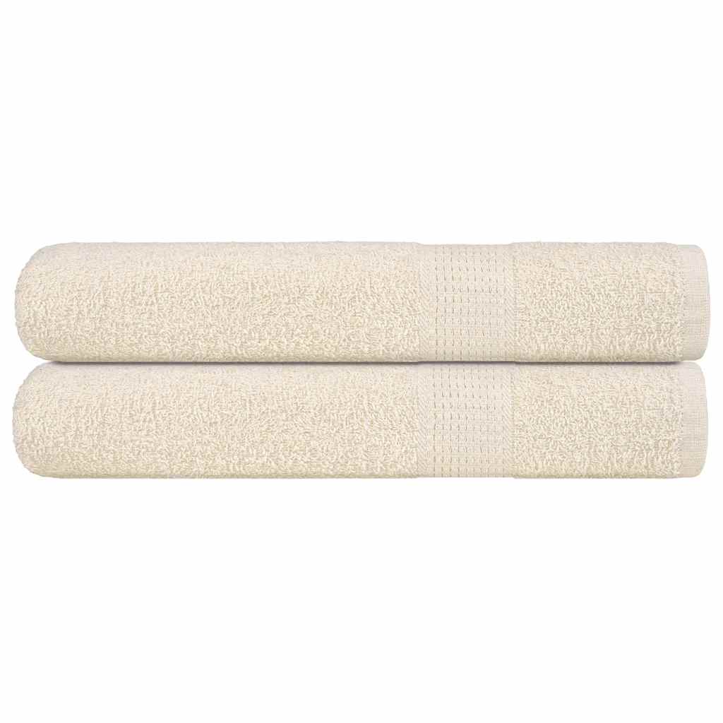vidaXL Ręczniki, FROGN, 2 szt, kremowe, 100x200 cm, 360 g/m²