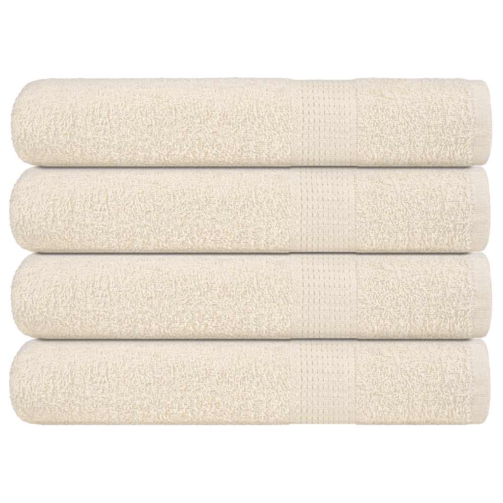vidaXL Ręczniki, FROGN, 4 szt, kremowe, 100x200 cm, 360 g/m²
