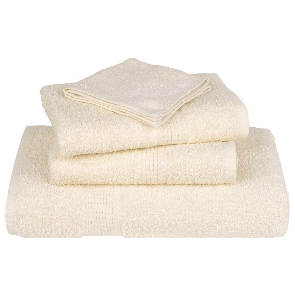 vidaXL Ręczniki, FROGN, 4 szt, kremowe, 100x200 cm, 360 g/m²
