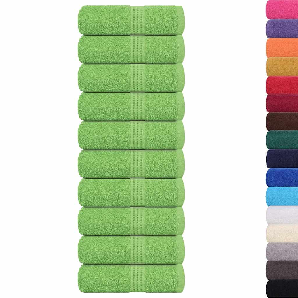 vidaXL Ręczniki, FROGN, 10 szt., jabłkowo-zielone, 30x30 cm, 360 g/m²