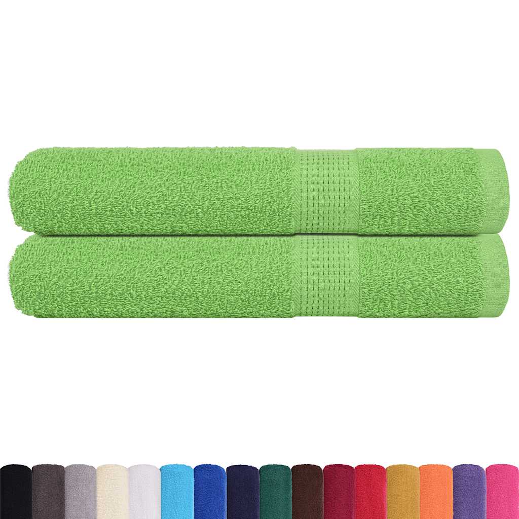 vidaXL Ręczniki, FROGN, 2 szt, zielone jabłko, 100x200 cm, 360 g/m²